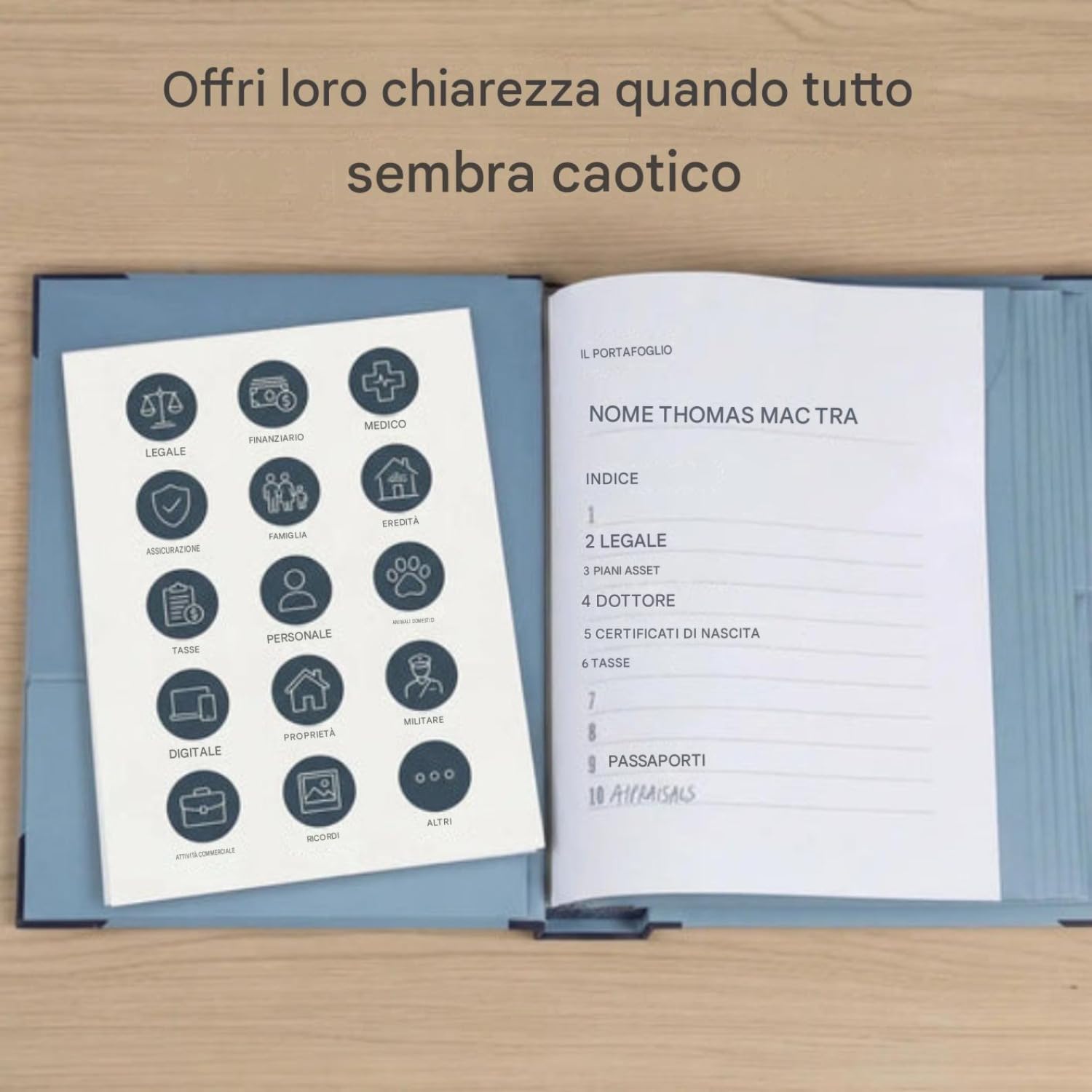 Nevarium Cartella Capitolo finale - Organizer per documenti importanti (Beige)