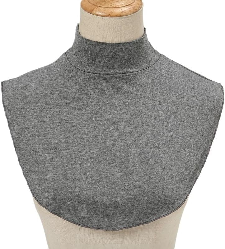 レディース モダール タートルネック フェイクカラー イスラム ヒジャブエクステンション 無地 モックネック ハーフトップ ブラウス