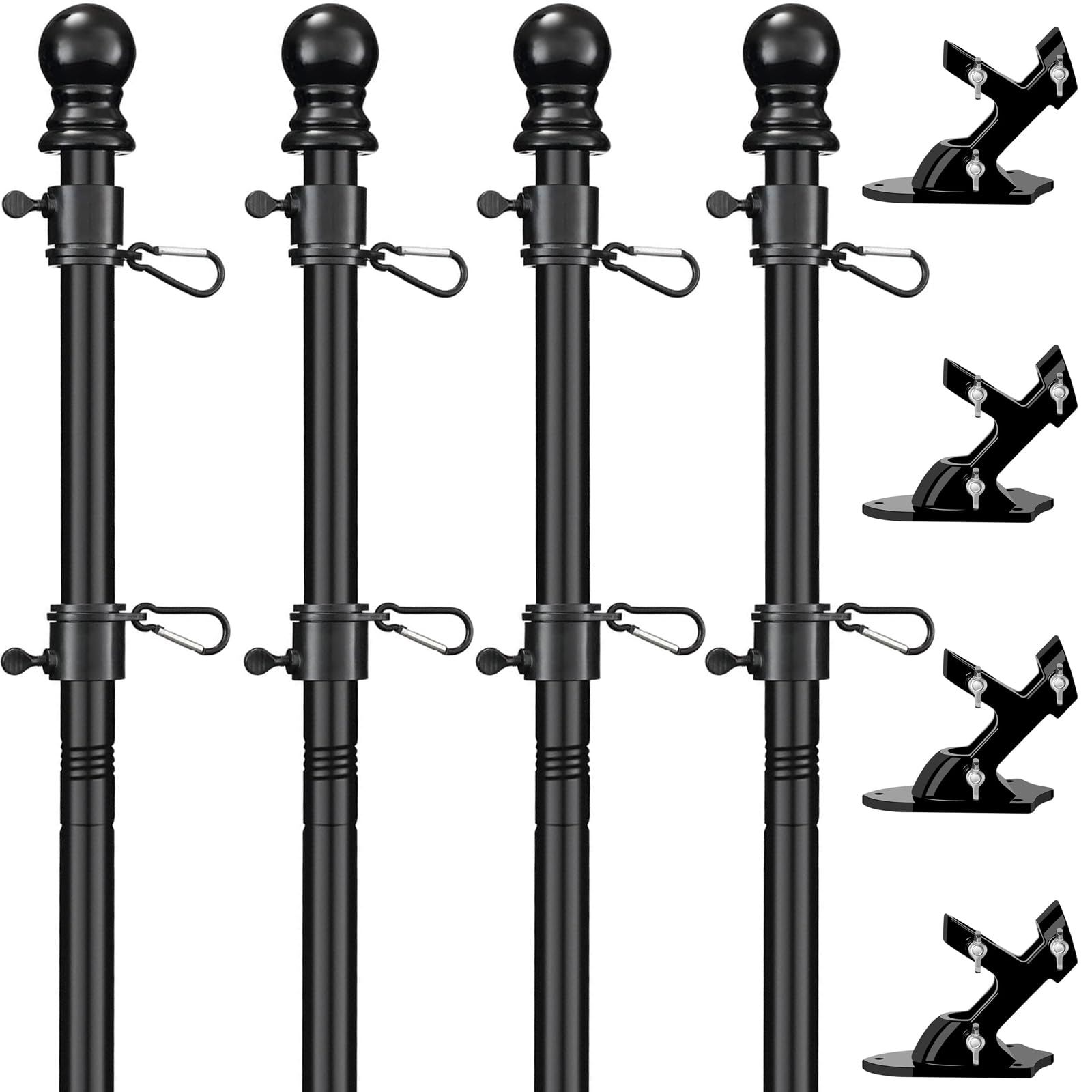 Flag Pole, 6 FT Flag Pole Kit For House, 2 No-Tangle