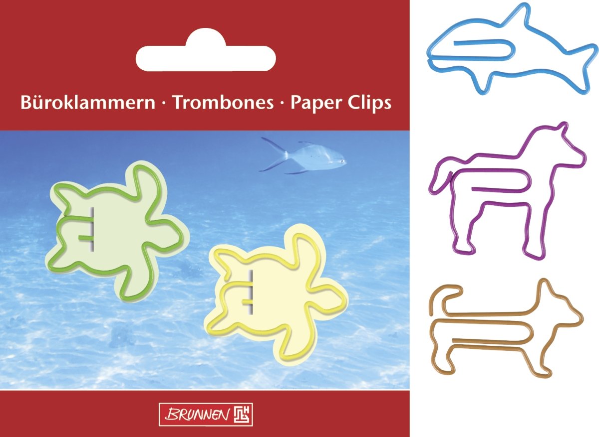 Baier & Schneider Dokumentenklammern 30 Mm – Sommermotiv, 6 Verschiedene Designs, 8 Farben