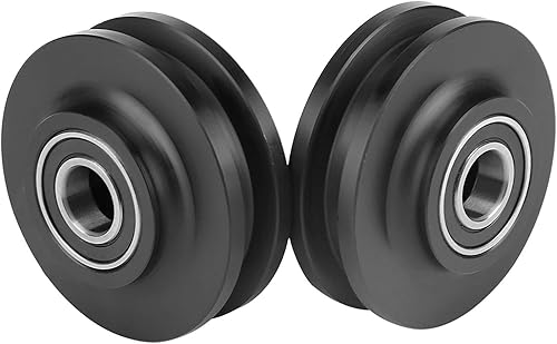 Miniatura 5 de AYNEFY 2 ruedas de puerta corrediza de granero herrajes para armario polea de ventana uso doméstico rodamiento guía en U para resistente suave y