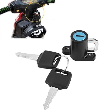Motorcycle Helmet Lock Kit 1pc Helmet Lock Hanging Hook + 2 Keys Set Aluminum Alloy