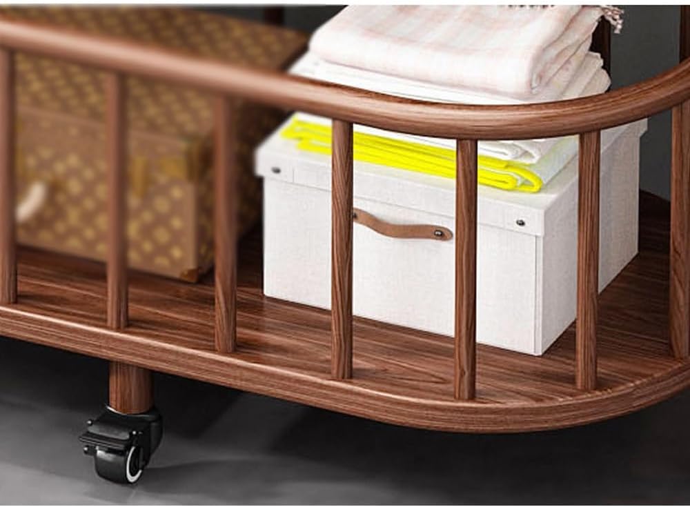 木製自立式コートラック - リビングルーム用 フロアハンガー - 帽子や