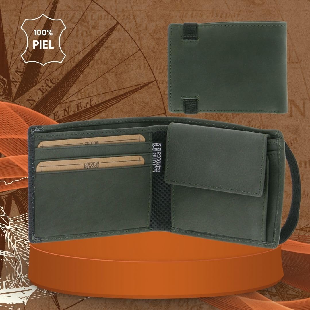 Coronel Tapioca - Carteras para Hombre de Piel - Cartera Hombre con Monedero - Monedero Hombre Casual - Cartera Tarjetero Hombre Gran Capacidad