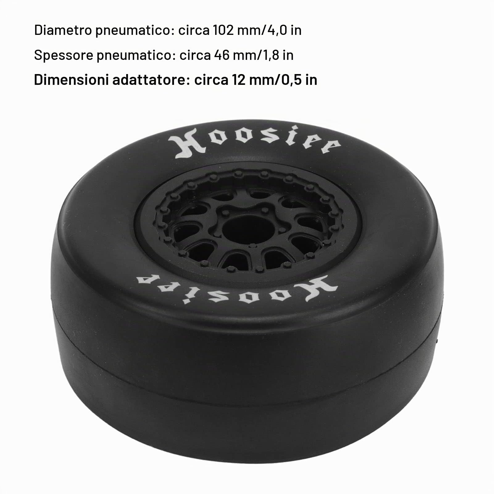 HERCHR 4 Pezzi Pneumatici in Gomma Ruote da 102 Mm E Cerchioni con Mozzo Esagonale da 12 Mm Compatibili con 1/10 Fuoristrada Telecomando Auto RC Fuoristrada