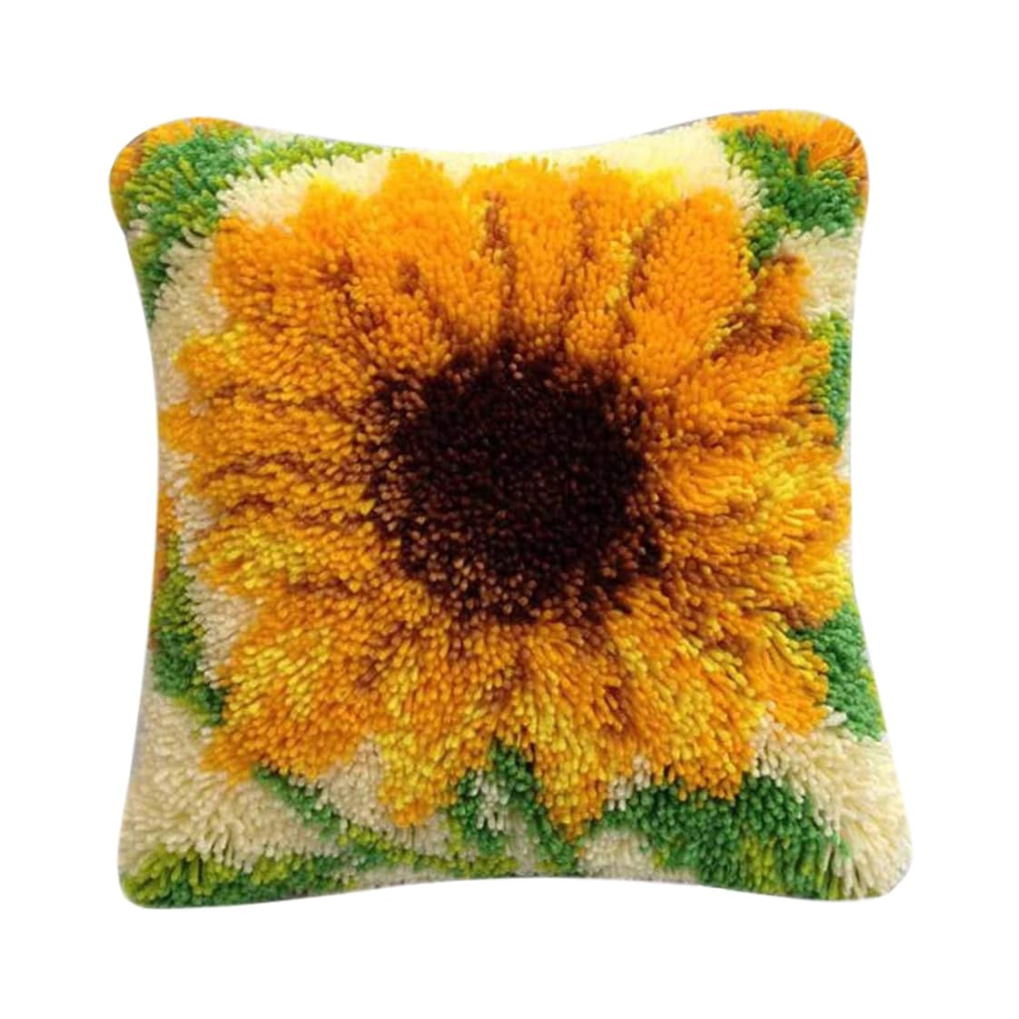 DIY Latch Hook Kits Throw Pillow Case Cushion Cover Making Tool Sunflower Crocheting Rug Embroidery Set Home Tool