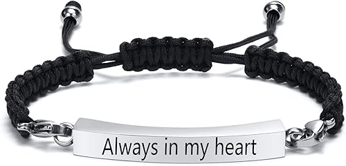 Personalized Urn Bracelet for Ashes, Cremation Jewelry Keepsakes for Women & Men, Handmade Woven Rope Adjustable Ashes Holder Bracelet, Memorial