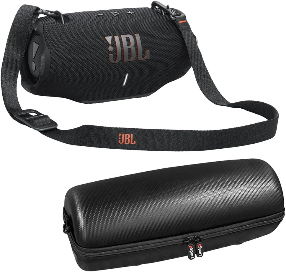JBL Xtreme 4 Bluetooth Speaker Bundle with Shoulder Strap and gSport Case (Black)