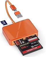 Vista 9 de Lector de tarjetas SD, 4 en 1 USB C a SD/TF/CF/MS lector de tarjetas con adaptador USB a USB C, lector de tarjetas de memoria para iPhone 17/16/15