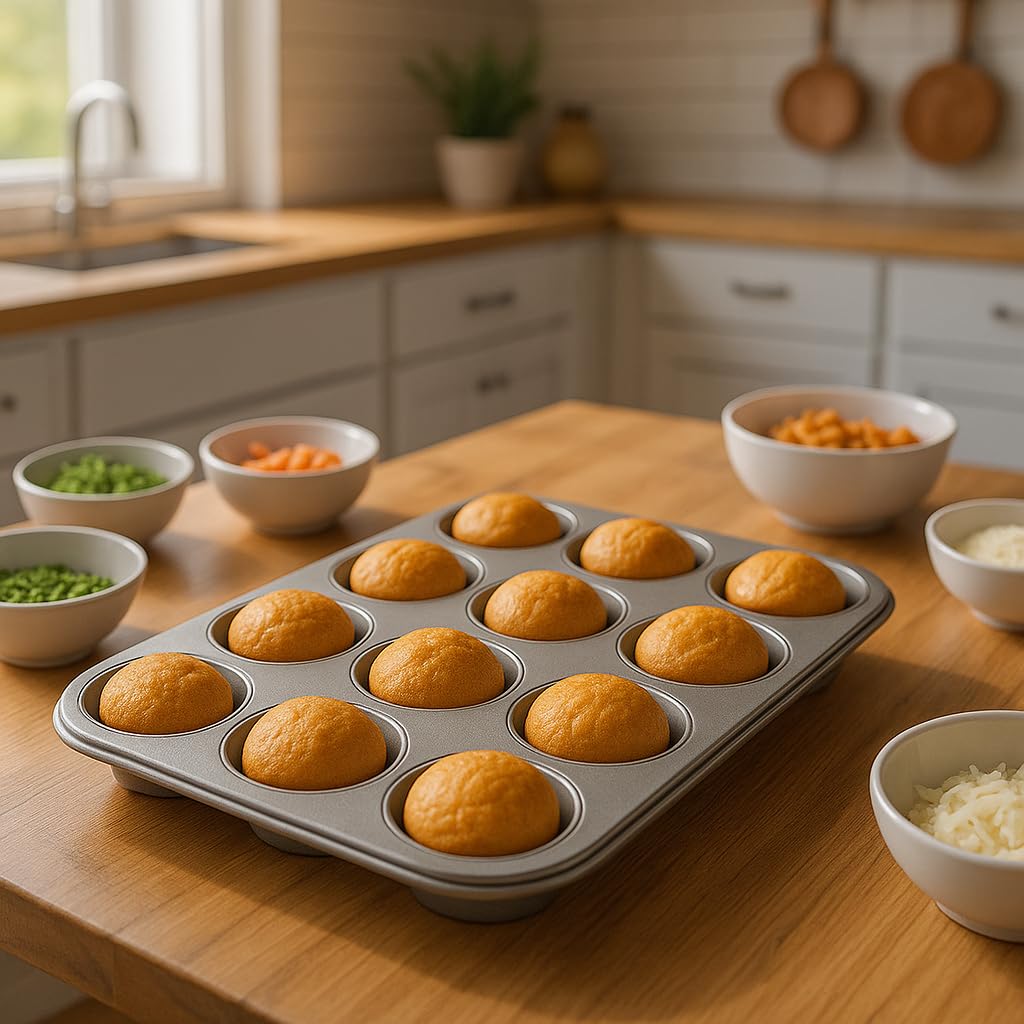 Lot de 2 plateaux antiadhésifs pour 12 muffins et muffins - Fabriqués en Angleterre