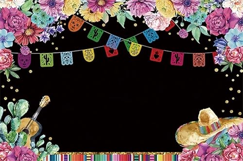 Miniatura 4 de DASHAN Fondo de fiesta de poliéster de 10 x 8 pies, fotografía de cumpleaños mexicano, verano, fiesta en la piscina, fondo de flores para fiesta,