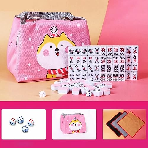 Miniatura 2 de Chinese Mini Majiang 144 Melamine Tiles 0.94"(24MM) with Portable Travel Handbag Complete Mahjong Game Set - (Mah Jong, Mahjongg, Mah Jongg,