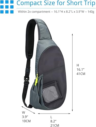 Miniatura 3 de PivotWing Mochila cruzada para hombres y mujeres, mochila para el pecho, bolsa de hombro, gimnasio, ciclismo, viajes, deportes al aire libre