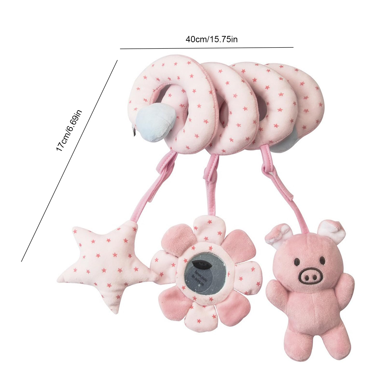 Jouet en forme de spirale en peluche pour siège de voiture