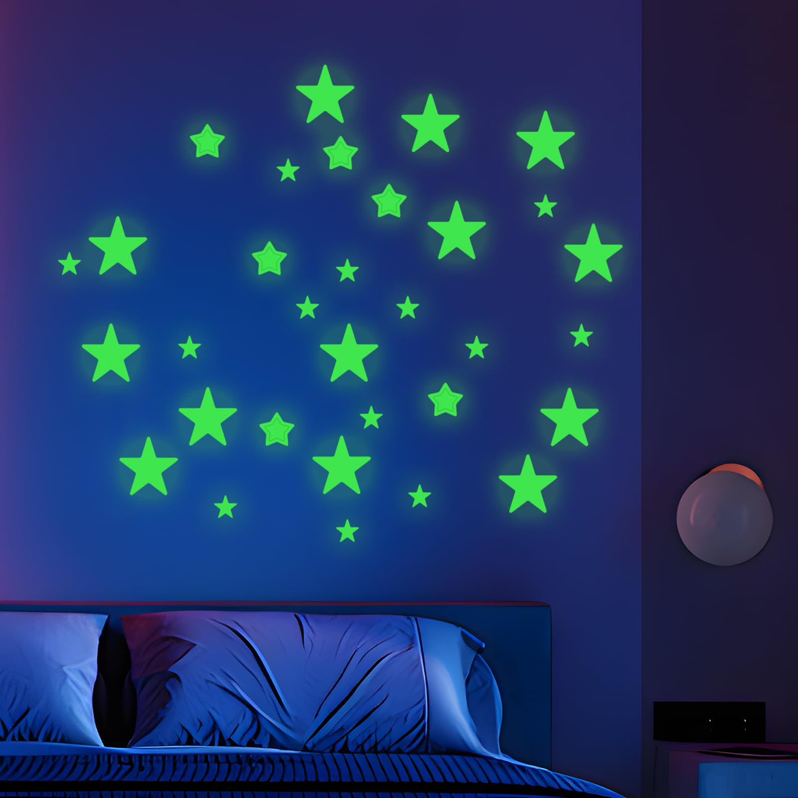 Pegatinas Estrellas Fluorescentes 442 Piezas para Techo Decoración Cielo Estrellado Autoadhesiva para Dormitorio
