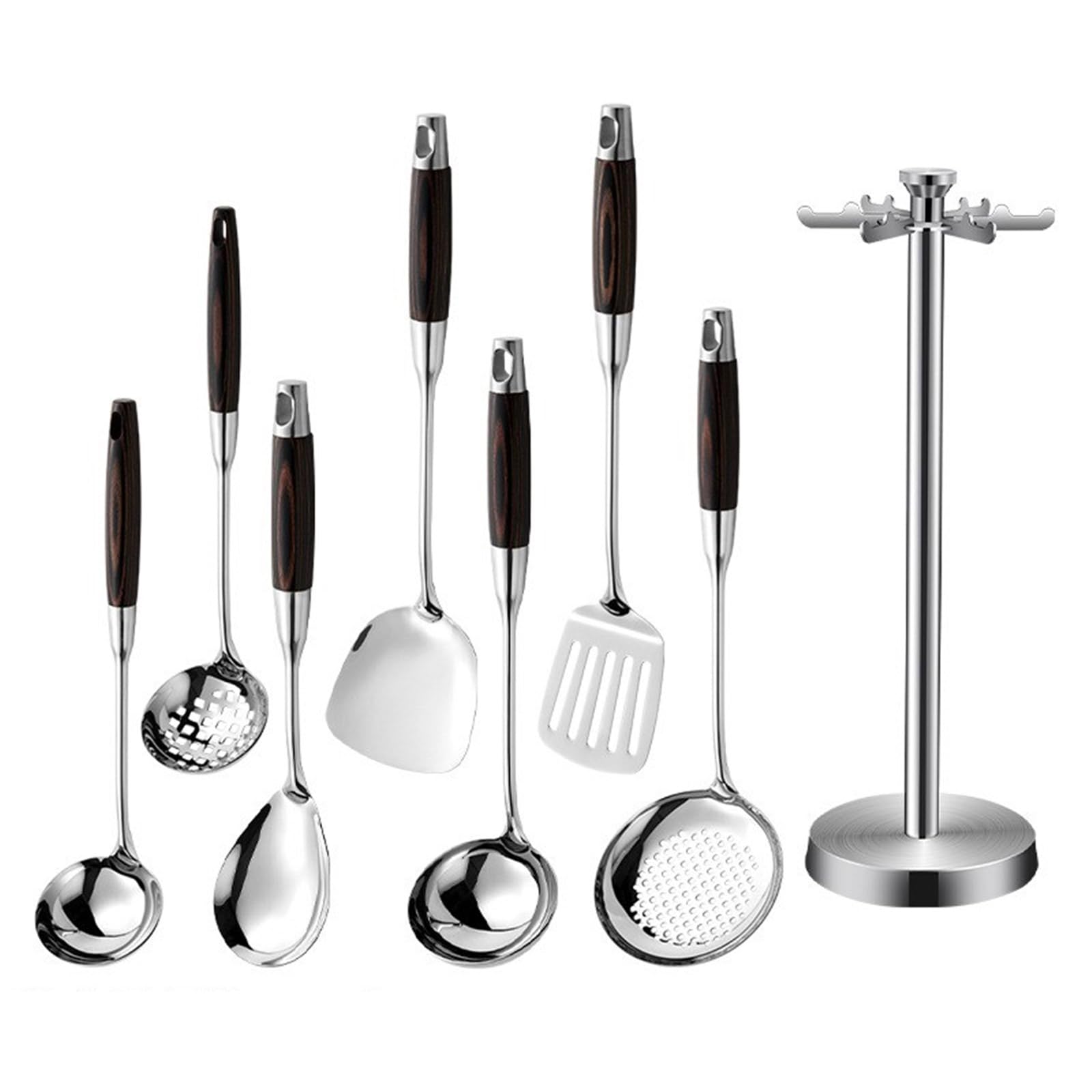 Tsophreniq Stainless Steel Kitchen Implements Metal Cooking Utensils with Ergonomic Handle Professional Household Kitchenwares Metal Kitchen Tool