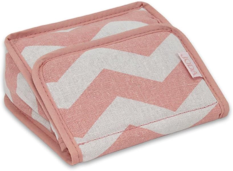 JODA Womens Pretty Pink & White Travel Make up Bag Cosmetic Purse with mirror