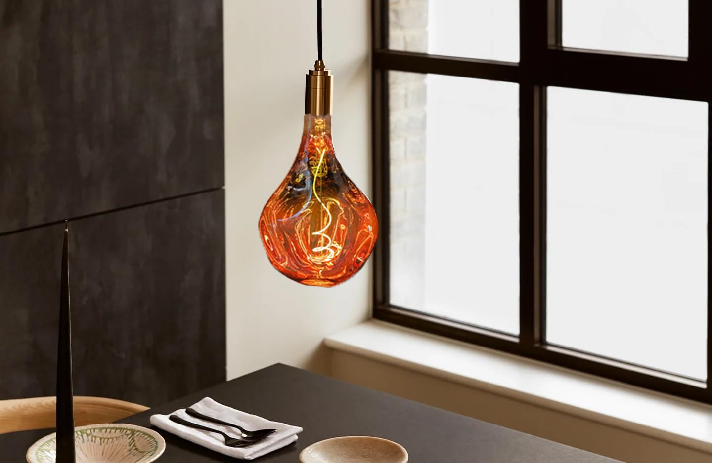 LED FIliment Glühbirne 6W Kupfer Glas Finish, E27 übergroße LED Glühbirne dimmbares Rose Gold 1pack