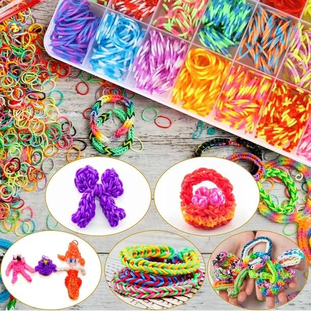 Miniatura 4 de Kit de pulsera de goma  más de 2500 pulseras de telar, juego de recambio de bandas de telar de goma, 23 bandas de colores, kit de fabricación de