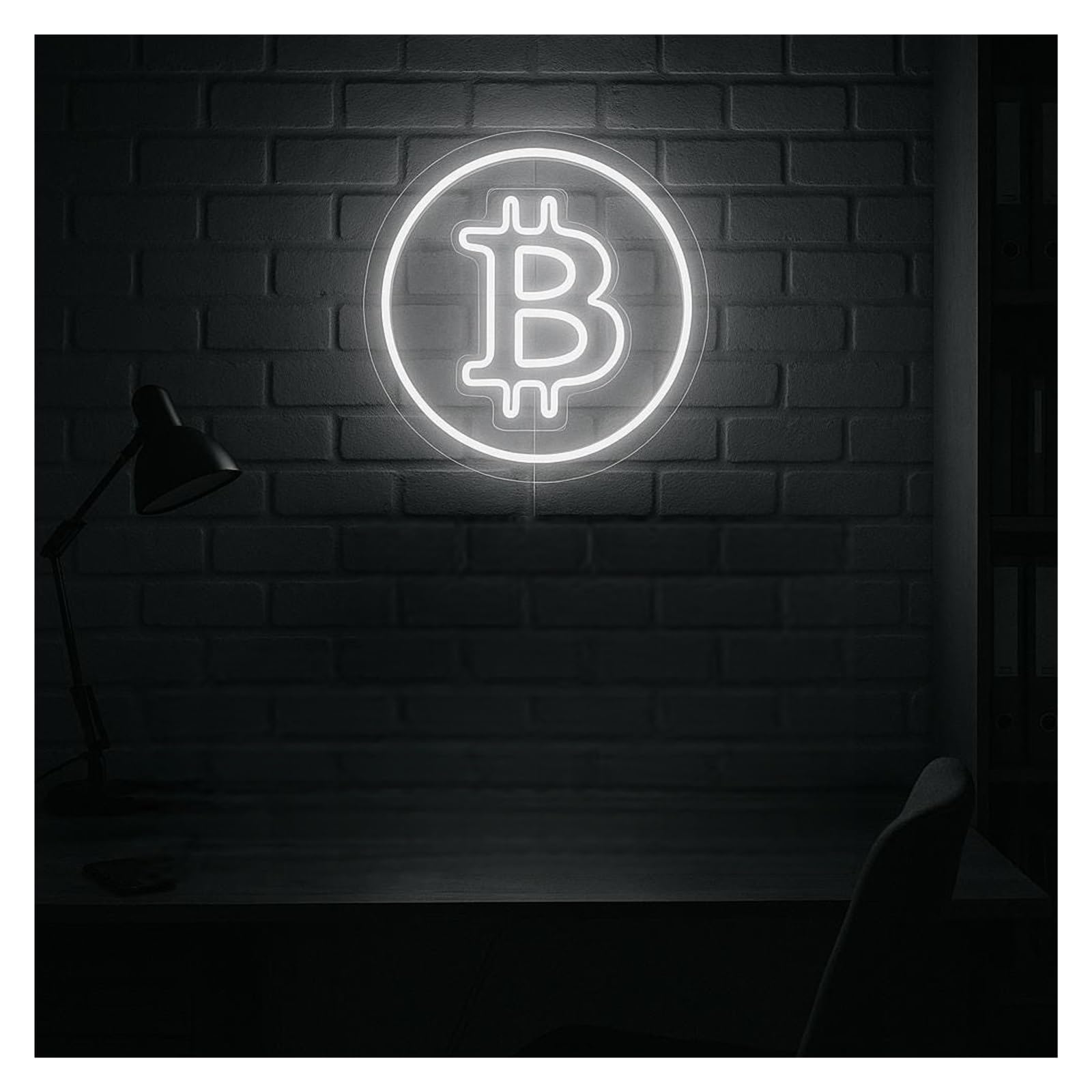 SHOUXI Sign Lamp Bitcoin Neon Sign, Suitable for Gaming Setup, Office, Man Cave Decor with Dimmable 38cm