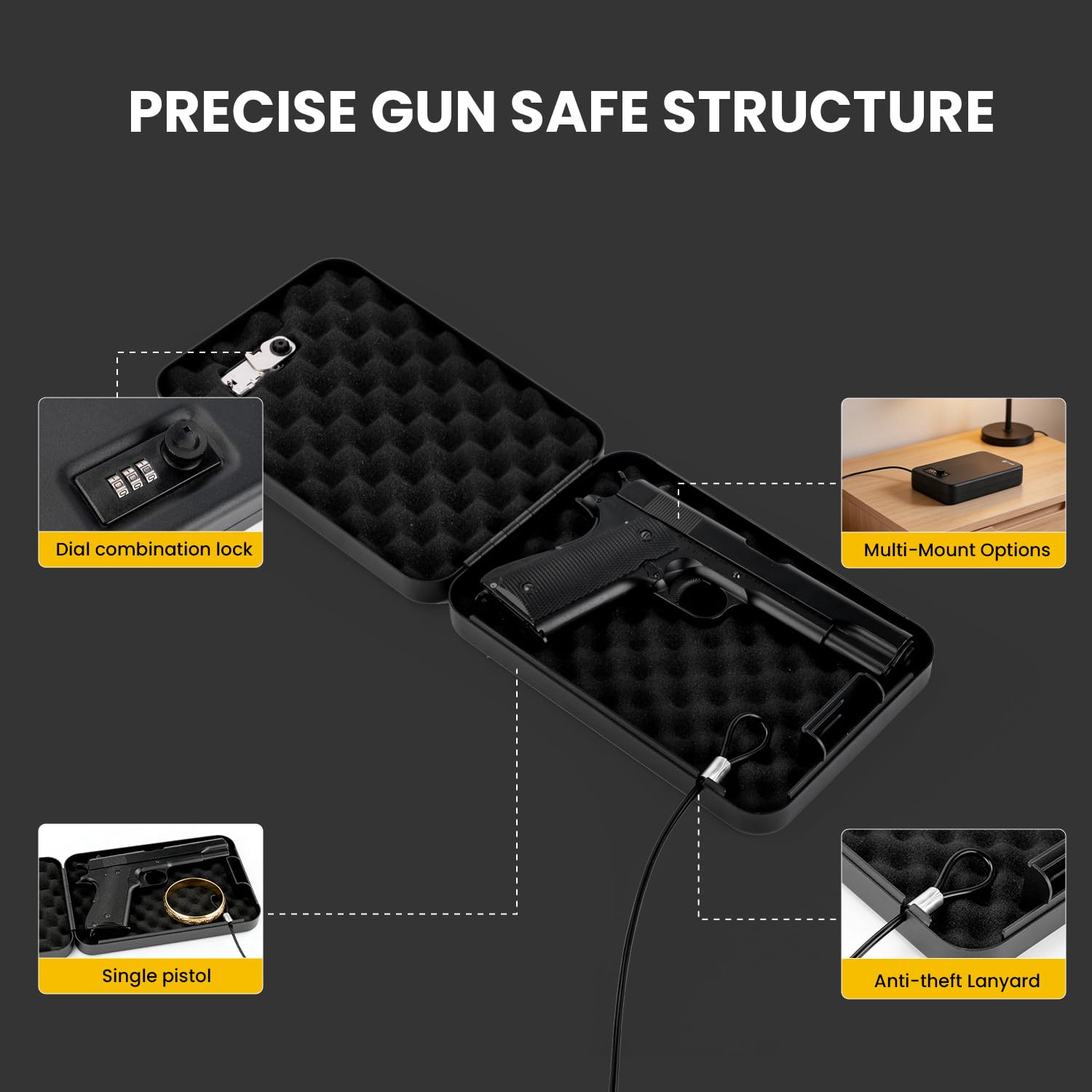 Mechanic Master S2 - Caja fuerte portátil de 3 dígitos para pistola de