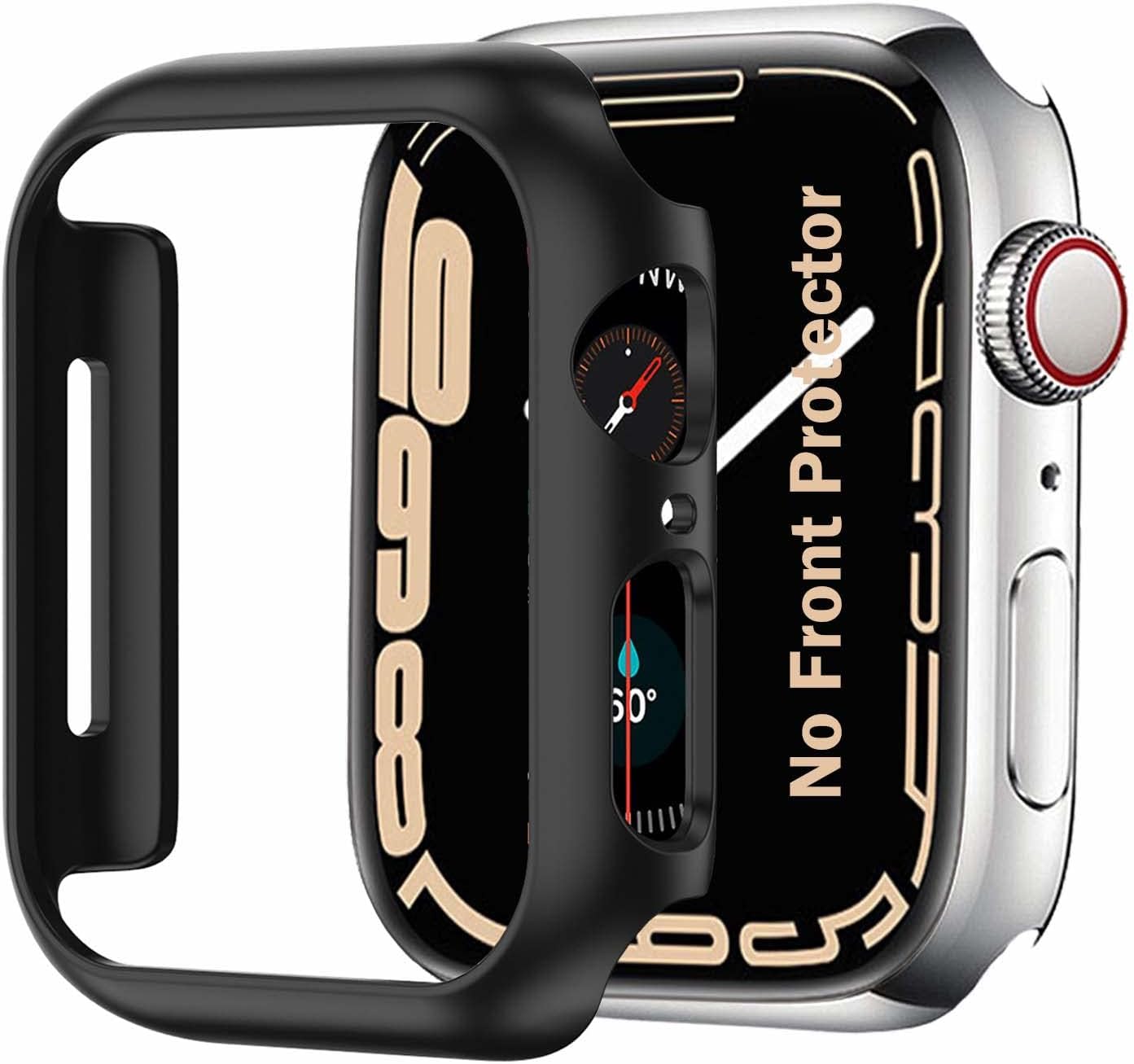 [41 MM] BOTOMALL Compatible Apple Watch Series 7/8 41mm [NO Screen Protector] Hard Cover Accessories Slim Guard Thin Lightweight Protective Bumper for iWatch -Black