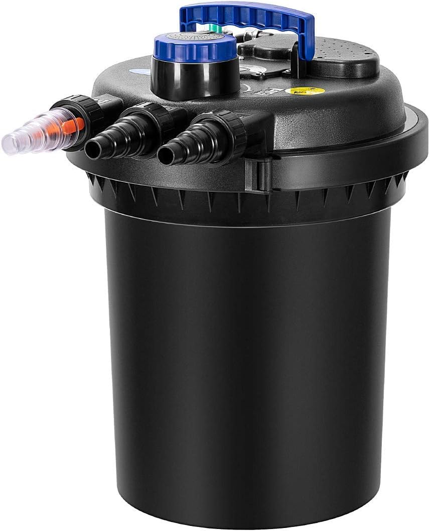 SunSun CPF-250 - Filtro per laghetto con chiarificatore UV da 11 W, filtrazione a pressione biologica per laghetti fino a 2600 galloni, controllo delle alghe e trasparenza dell'acqua