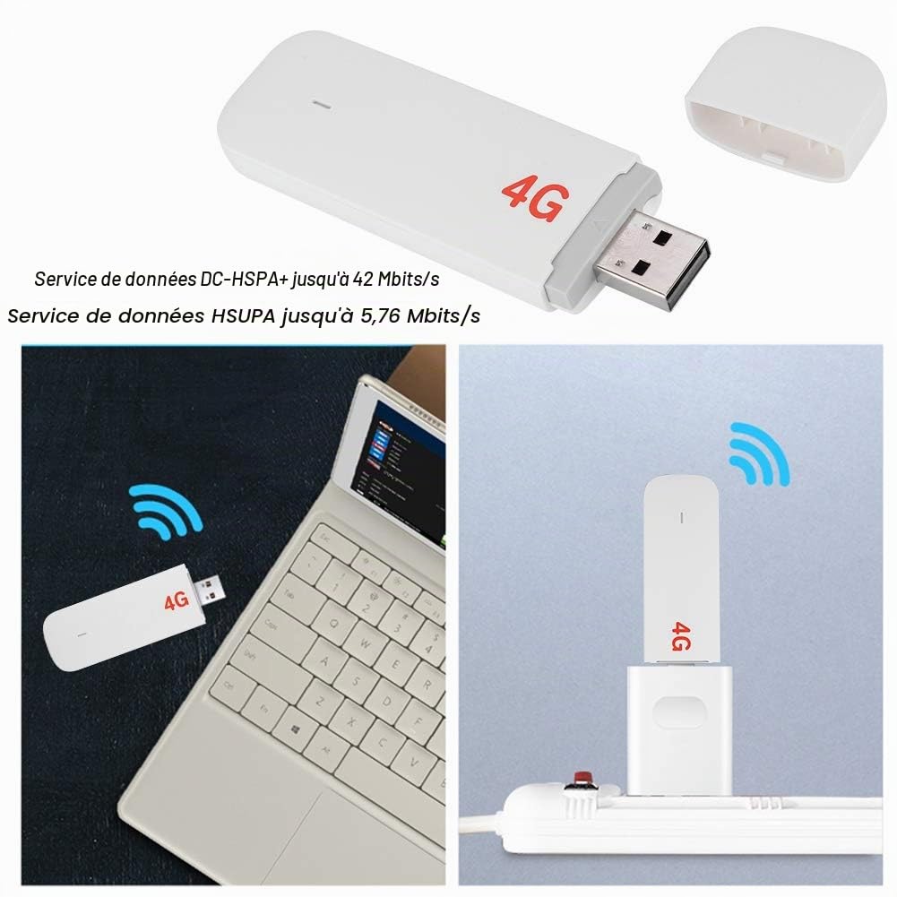 Diyeeni 4G LTE Clé USB Dongle WiFi 150Mbps E3372h-607 Modem 4G LTE Clé USB Routeur WiFi de Poche Carte de données Multi-Mode Hotspot Mobile, Prise en Charge antenne Externe