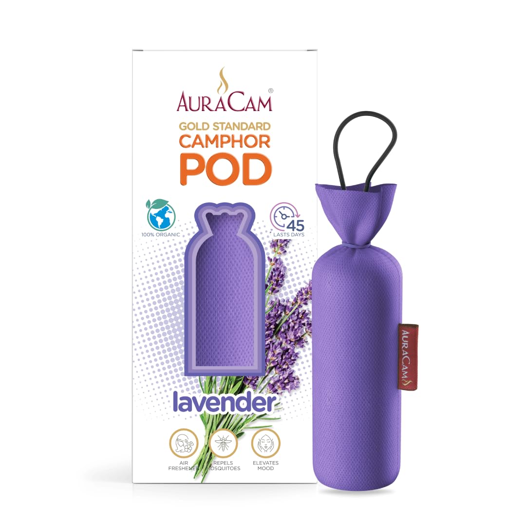 AuraCam Gold Standard Camphor Pod/Camphor Cone (Lavender) - Set of 2 - Camphor Pod Air freshener For Room, Car, Bathroom, Office & Toilet | Long-Lasting Camphor Cone for Home (B0D945Z99B) Amazon Price History, Amazon Price Tracker