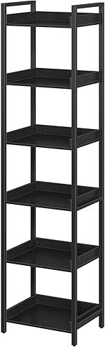 Miniatura 9 de Rolanstar Estantería de almacenamiento de 5 niveles, estantería de esquina estrecha, estantes de madera para sala de estar, baño, balcón, cocina,