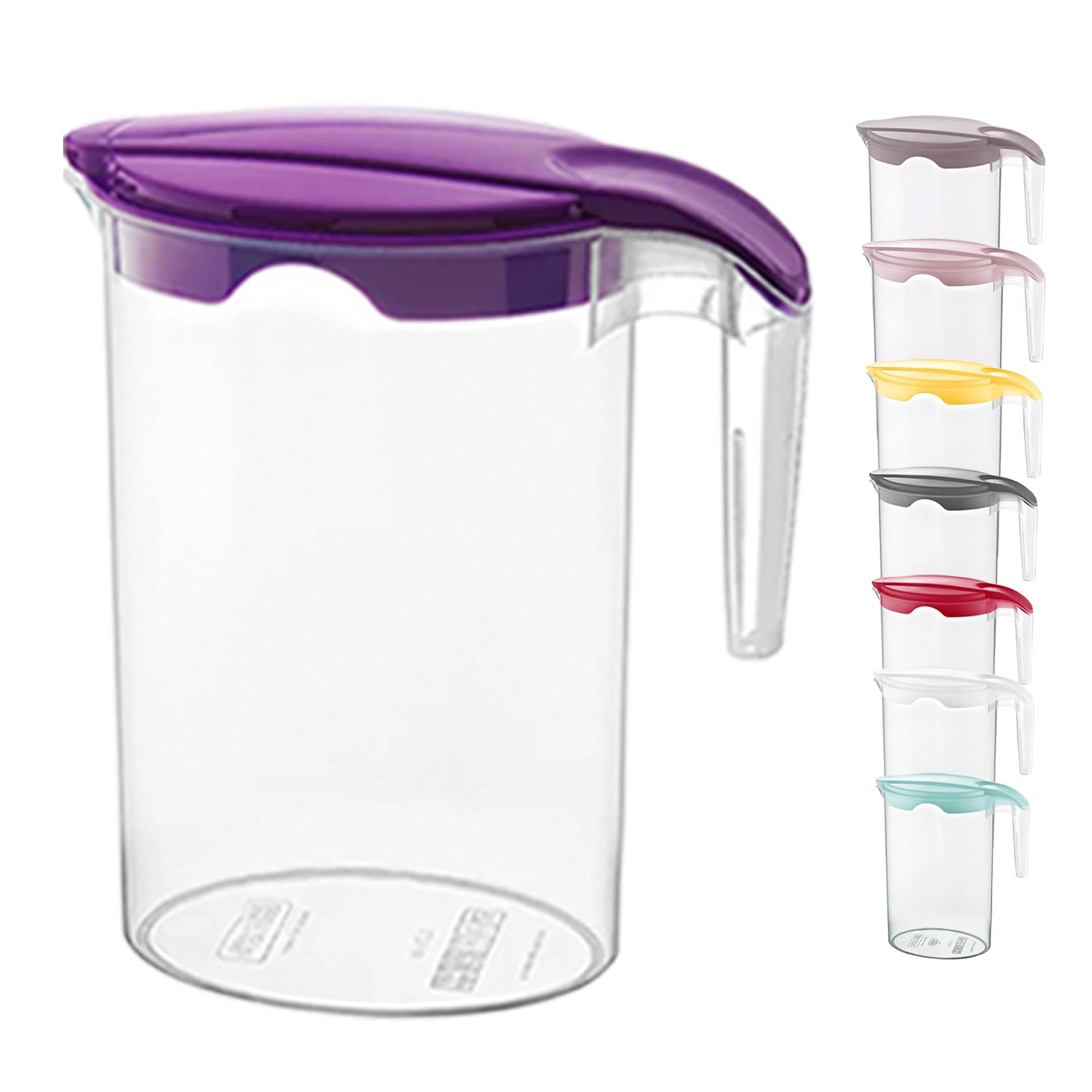 Plastic Fridge Door Jug with Lid - Easy Pouring Milk & Juice Storage (2)