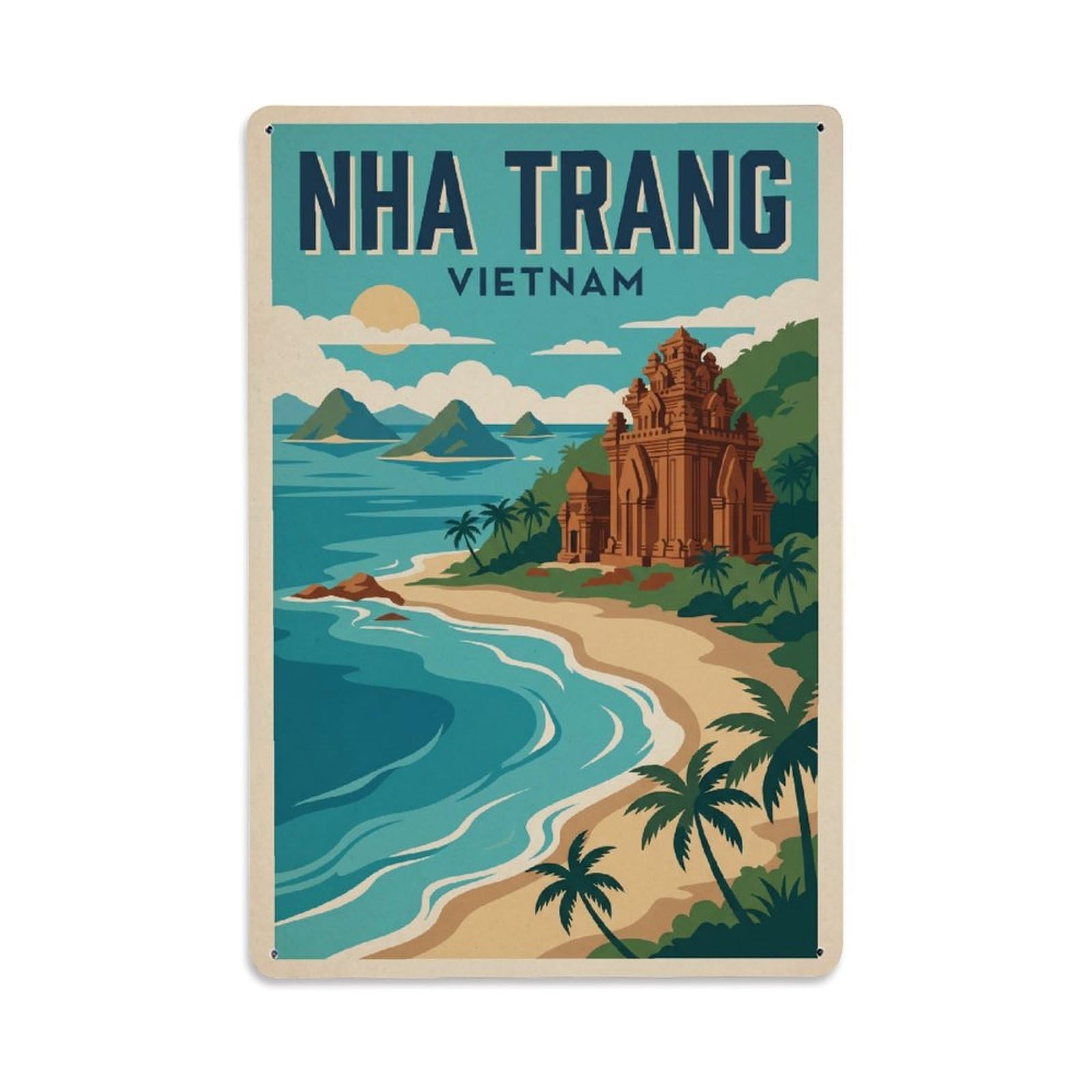 Fqcyn Style Metal Tin Sign Vietnam Nha Trang Travel Retro