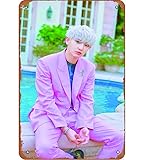 Park Chanyeol Pink Style Poster Celebrities & Musicians Poster Tin metal sign retro wall decor for home Cafes Office Store Pubs Club Sign Gift 12 X 8 inch Plaque Tin Sign