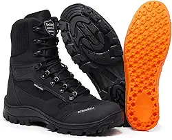 Bota Militar Coturno Masculino Tatico Cano Alto Palmilha Gel Preto