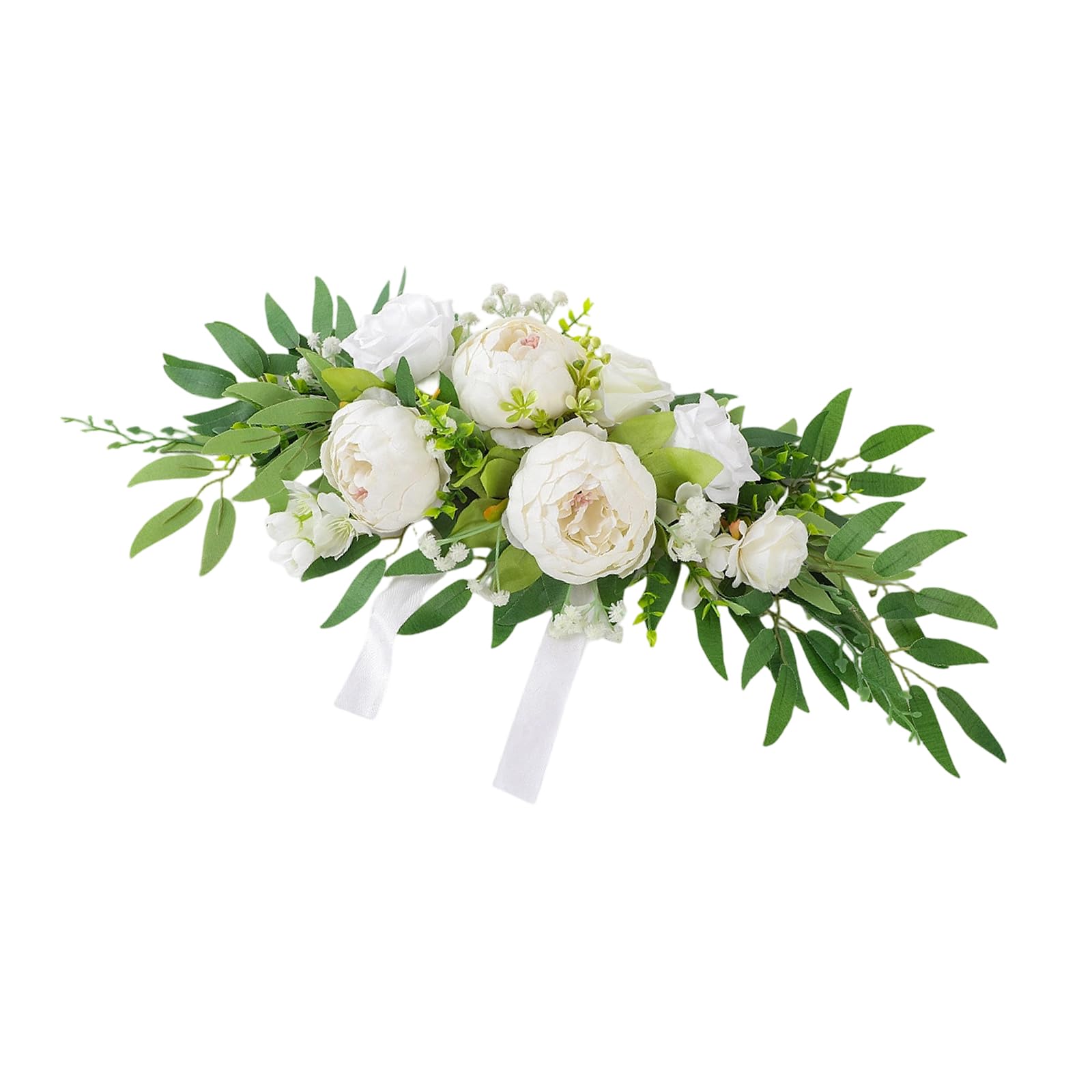 Msioytog White Decorative Realistic Floral Artificial Peony Flower Accessories For Wedding Welcome Sign And Event Decoration Wedding Peony Flower Sign