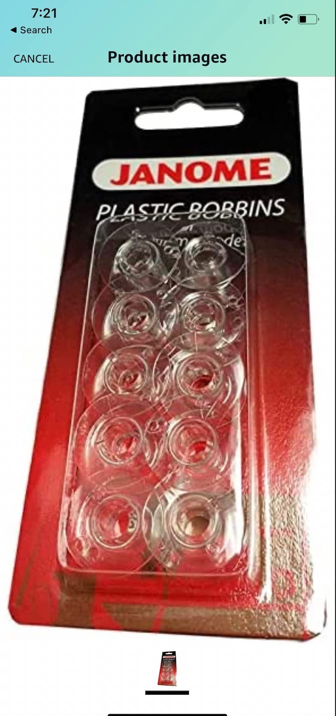 1/mo Finance Janome Genuine 10 Pk. Plastic Bobbins 200122614 for
