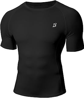 1er/3er Pack Kompressionsshirt Herren Kurzarm, Atmungsaktiv, Schnell Trocknend, Funktionsshirt für Fitness, Fußball & Outdoor