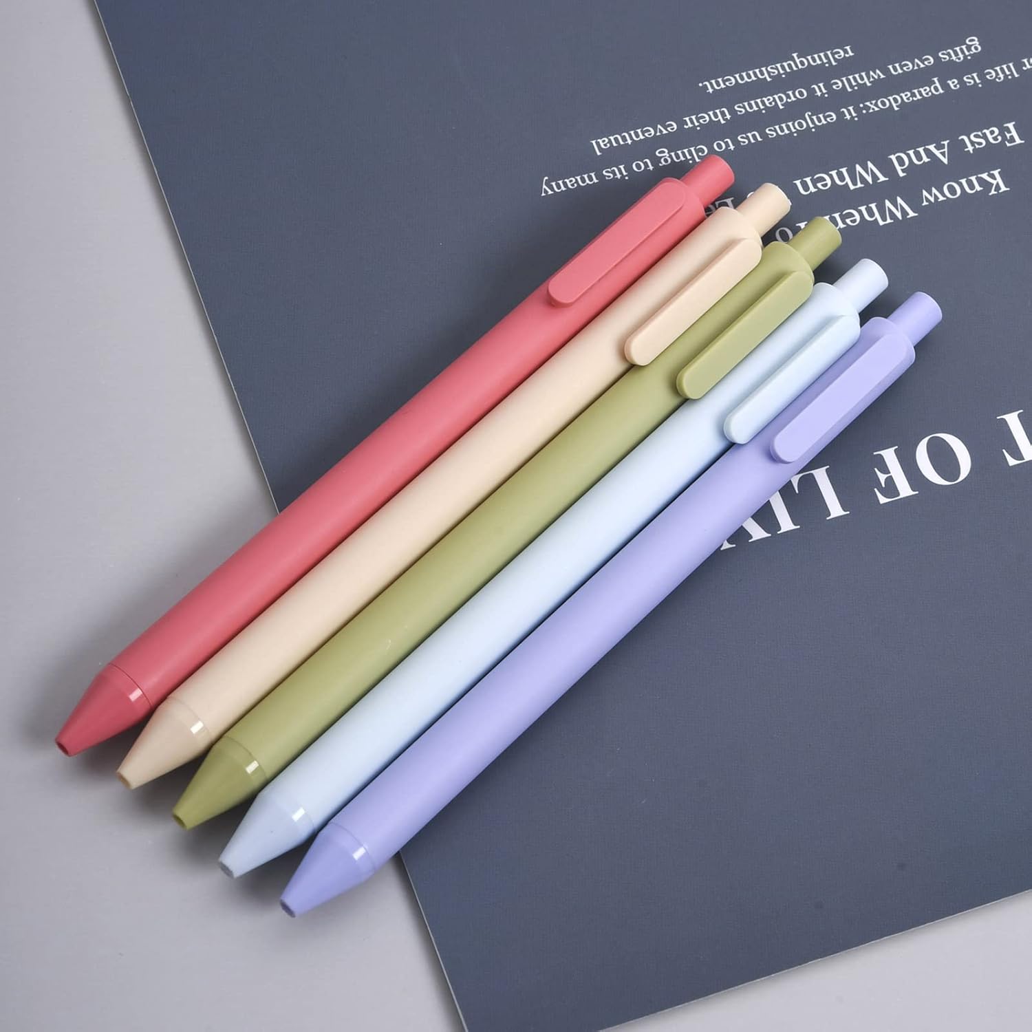 Pieces Colored Ink Pens Retractable Cute Pens for Note Taking 0.5mm