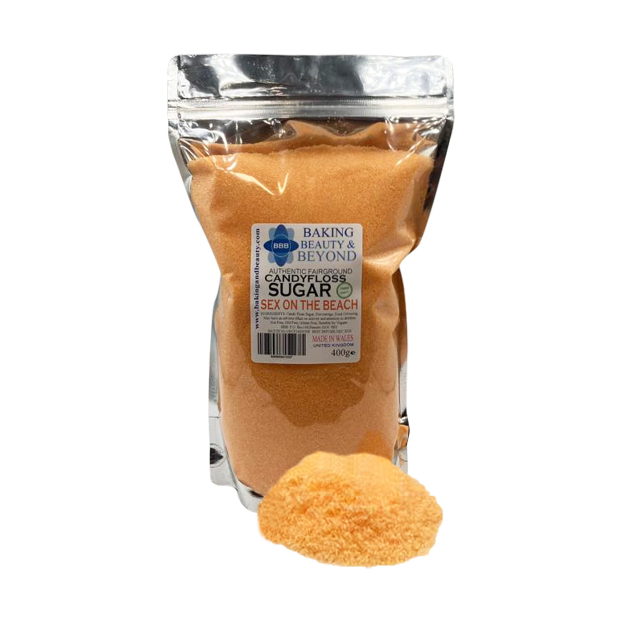 Baking Beauty and Beyond Premium Floss Sugar for Cotton Candy - Floss Sugar with Natural Ingredients for all Occasion, Floss Sugar 400g - Sex On The Beach