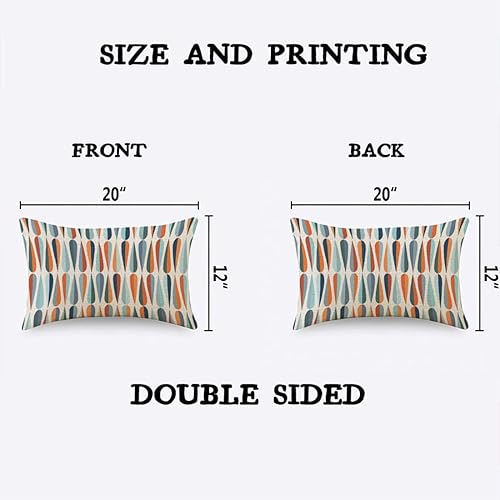 Miniatura 2 de TKS MITLAN Fundas de almohada con formas de caída de 12 x 20 pulgadas, estilo moderno de mediados de siglo, formas de caída en tonos, fundas de