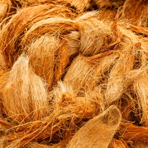 Image of Natural & Organic Coconut Husk Fiber | Fresh Raw Coconut Husk for Orchid Potting, BBQ Fire Starter, Compost, Mulch & Garden| Nariyal Jatta-Thenga Husk (Coconut Husk, 200, gram(s))