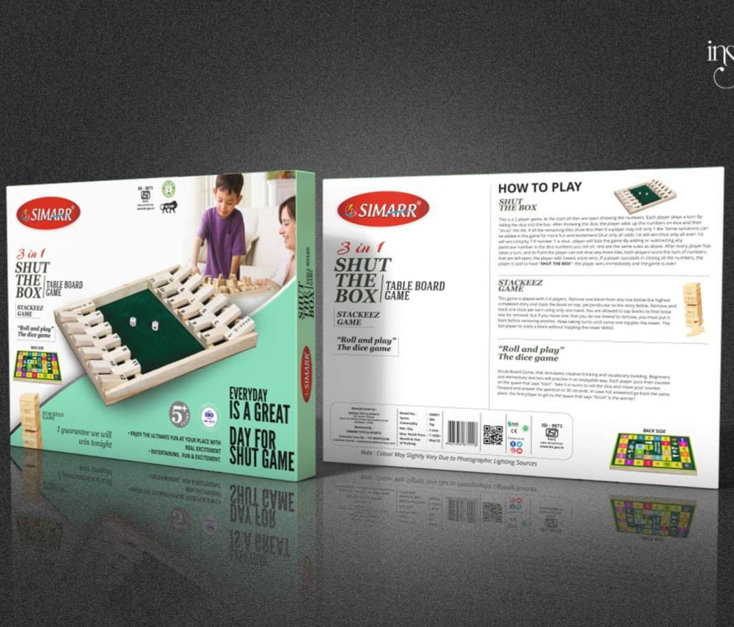 3 in 1 Board Game Set,Shut The Box with Pine Wood STACKEEZ with ROLL and Play DICE Game Fun Game (B0B88DJBS2) Amazon Price History, Amazon Price Tracker