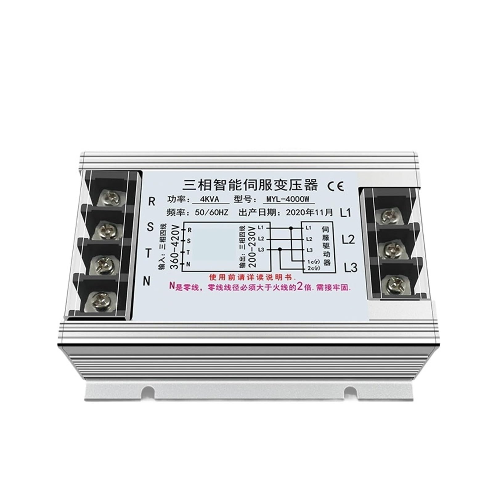 Transformador Servo Electrónico Trifásico Transformador de Aislamiento servo electrónico Inteligente trifásico 4KVA380 Transformador 220 MYL-4000W