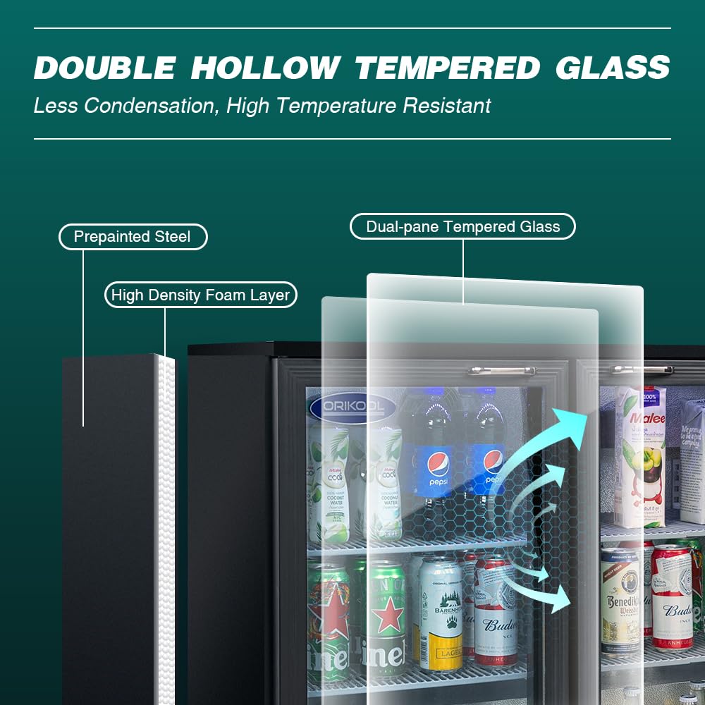 Mikibama Beverage Refrigerators Cooler 53 Inch 3 Glass Door Back Bar, 480 Cans Commercial Display Bar Fridge For Beer Wine And Drink 11.3 Cu.Ft on Fridge.com - View 4