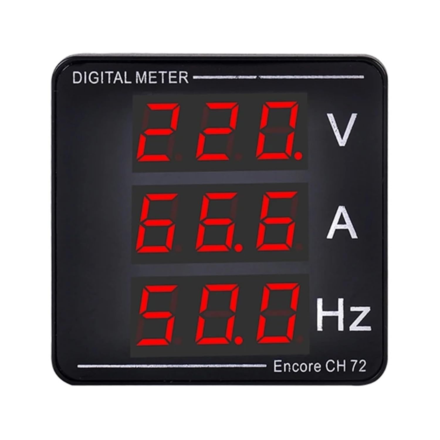 Digital Voltmeter Ammeter Panel Voltage Frequency Tester AC50-500V 1-140A Red-Digits Display