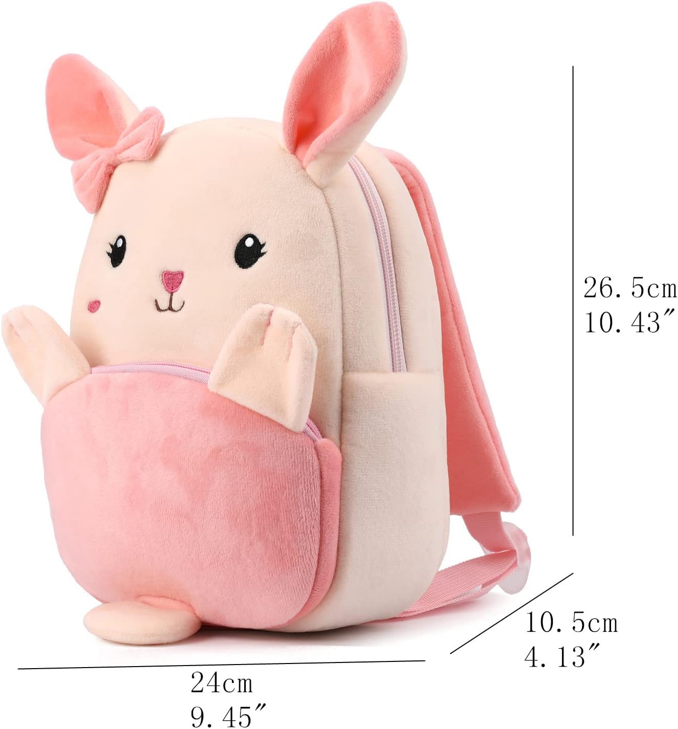 Toddler Backpack for Boys and Girls, Cute Animal Cartoon Mini Backpack Little For Kids 2-6 Years (Pink Bunny-H) - Image 5
