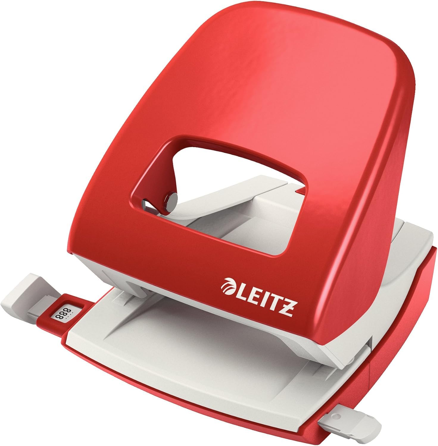 Leitz NeXXt 50086025 Office Hole Punch Metal 30-Sheet Capacity in Blister Packaging Red