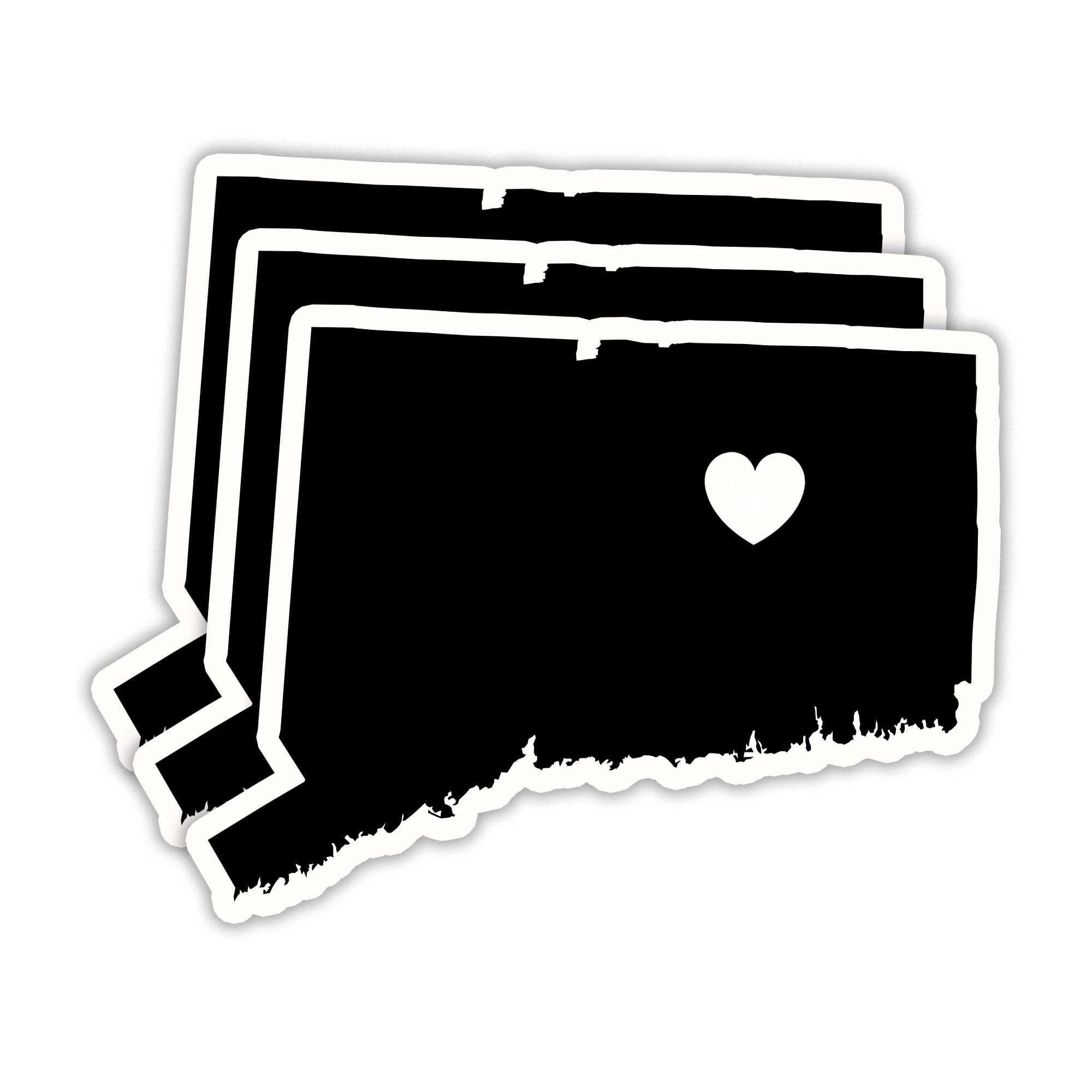 Photo 1 of (3PCS) Connecticut State Map with Heart Stickers, US State Stickers - Waterproof Vinyl Decals for Tumblers, Water Bottles, Laptops, Books, Scrapbooks, Great for Connecticut Lovers 3 x 2.3 Inch
