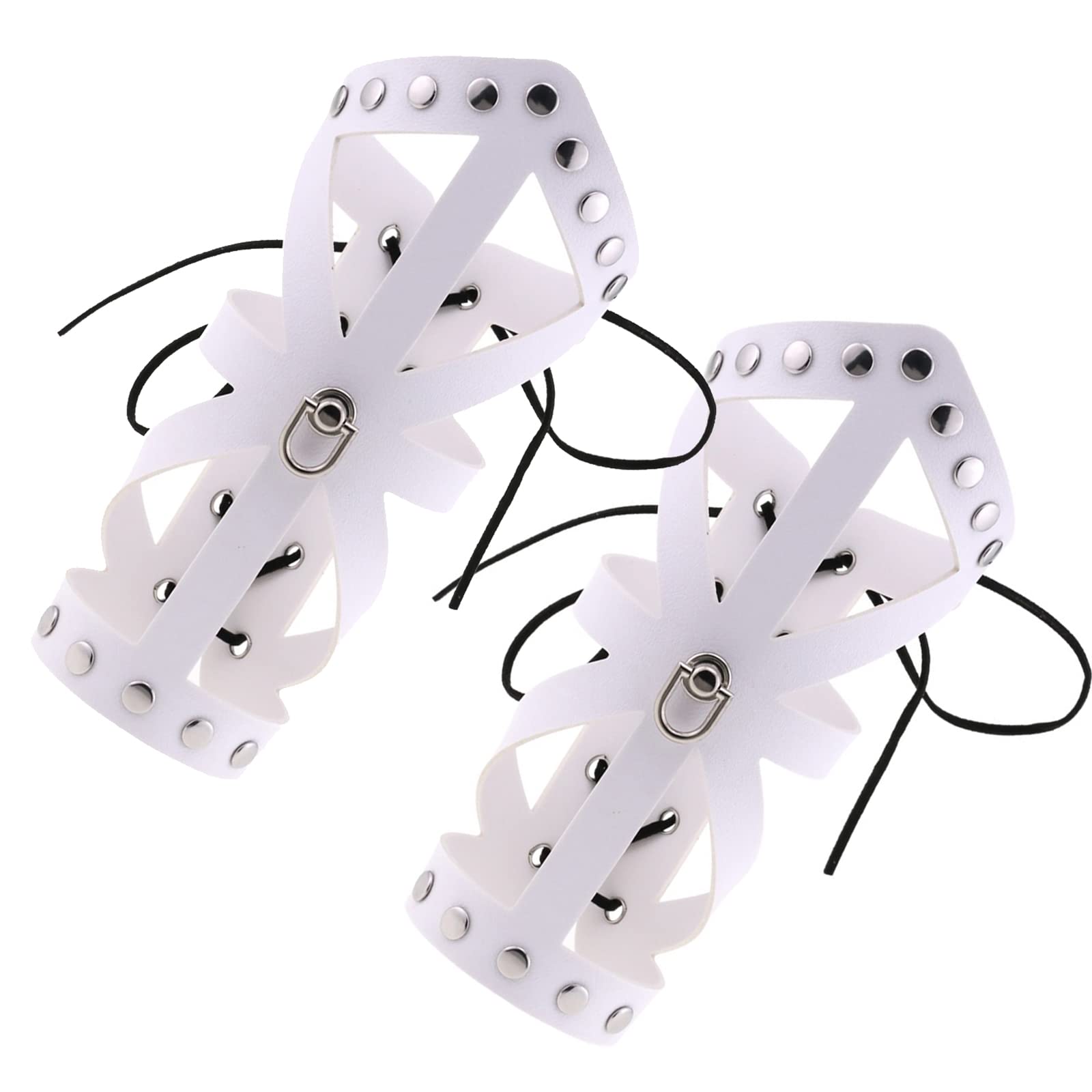 SJYFALLeather Arm Guards Leather Gauntlet Wristband Wrist Armor Medieval Arm Bracers Punk Leather Armband for Men Women