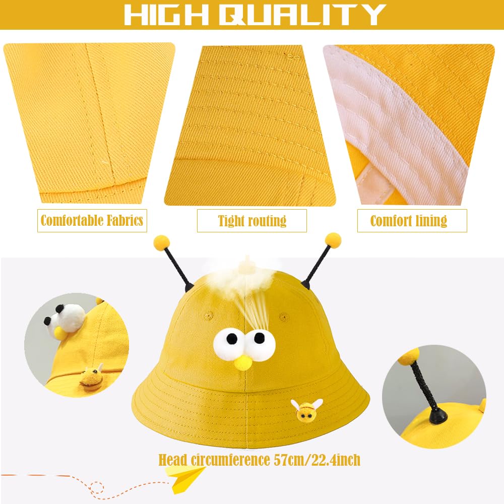 SIEBOLD Propeller hat,Helicopter Hat,Propeller Cap,Funny Party hat,Cute bee hat Summer Sun Protection Outdoor Sun Hat,for adults for Fancy Dress Party hat Party Favors - Image 2